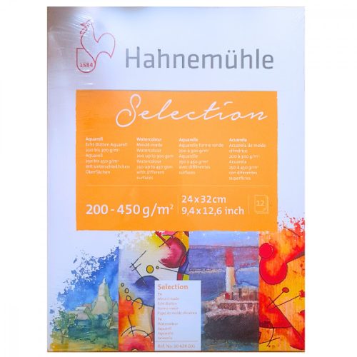 Hahnemühle akvarell válogatás 24x32cm 12lap, 200-450g/m2