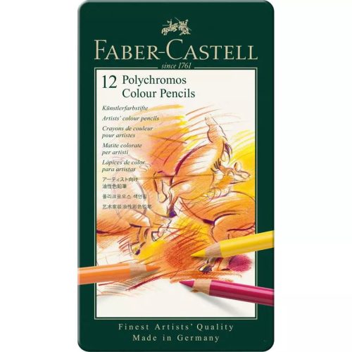 Faber-Castell Polychromos ceruza készlet 12db, fémdobozos