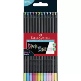   Faber-Castell színes ceruza készlet - Black Edition Neon + pasztell- 12db