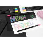 Faber-Castell színes ceruza készlet - Black Edition Neon + pasztell- 12db