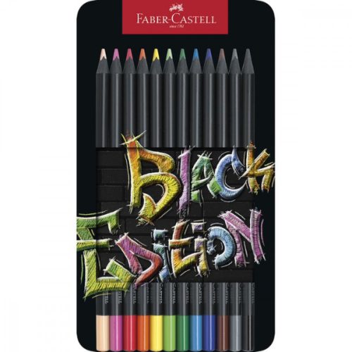 Faber-Castell színes ceruza készlet - Black Edition - 12db fém dobozban