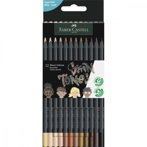 Faber-Castell színes ceruza készlet - Black Edition Bőrszín - 12db