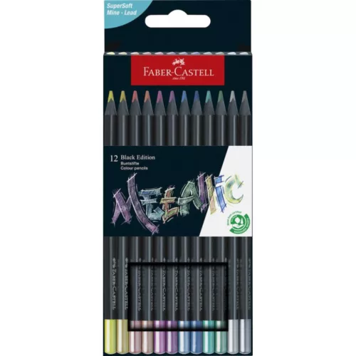Faber-Castell színes ceruza készlet - Black Edition Metál - 12db