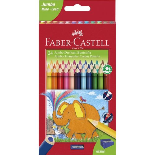 Faber-Castell Jumbo színes ceruza készlet 24 db + hegyező