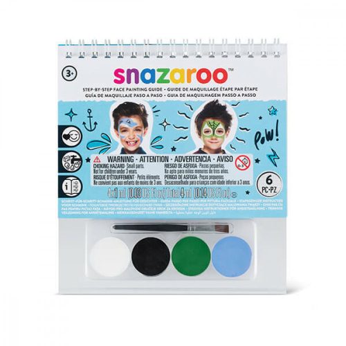 Snazaroo arcfestő készlet - fiúknak 4x1ml + sminkkönyv