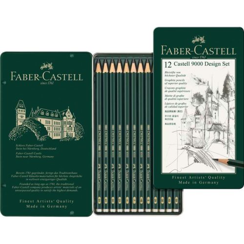 Faber-Castell 12 db-os grafitceruza készlet, Castell 9000 Design 5H-5B 