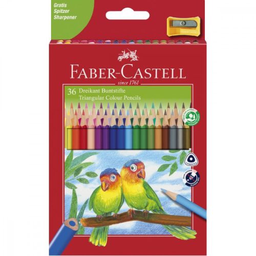 Faber-Castell háromszögű színes ceruza készlet 36db + hegyező