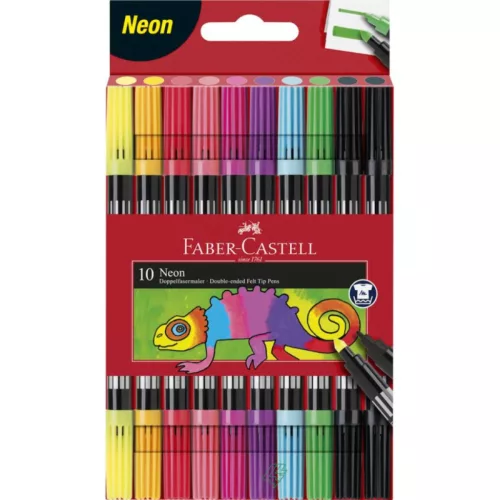Faber-Castell kétvégű filctoll készlet NEON 10db