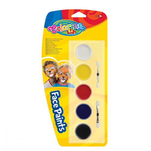 Colorino 5 db-os arcfestő készlet alap színek - korongos
