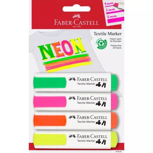 Textilfilc készlet Faber-Castell neon színek 4szín/készlet