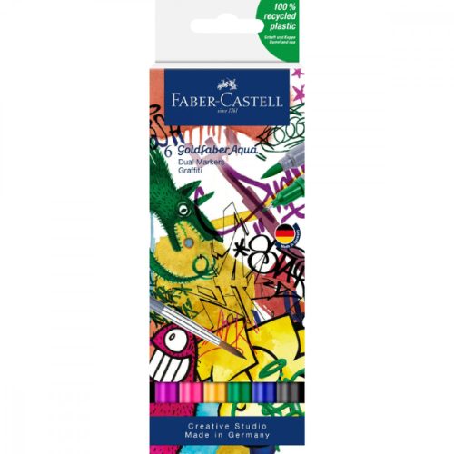 Faber-Castell Goldfaber Aqua kétvégű filctoll készlet - 6db "Graffiti"