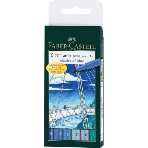 Faber-Castell Pitt művész filc 6db "brush" kék árnyalat