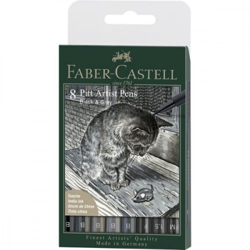 Faber-Castell Pitt Artist filckészlet, 8db - Fekete & szürke válogatás