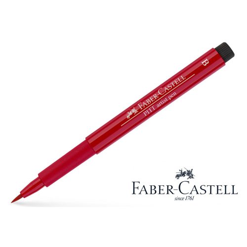 Pitt művészfilc B (ecsetvégű), mély skarlát vörös - deep scarlet red *219 Faber-Castell