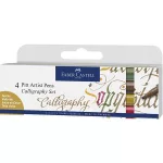 Faber-Castell Pitt filc készlet kalligráfiához C (2,5mm), 4db válogatott színek