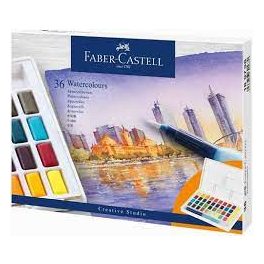   Faber-Castell Creative Studio akvarell festék készlet 36 szín + víztartályos ecset
