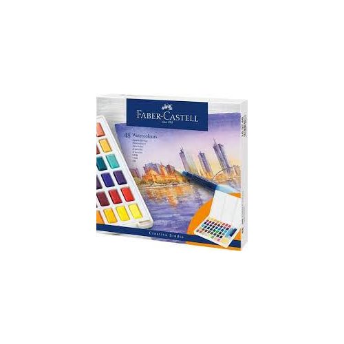 Faber-Castell Creative Studio akvarell festék készlet 48 szín + víztartályos ecset