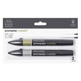 ProMarker® metál arany+ezüst 2 db filctoll készlet, W&N
