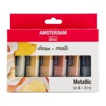 Talens Amsterdam akrilfesték készlet 6x20ml - metál színek