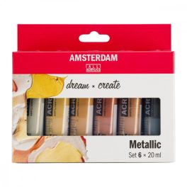   Talens Amsterdam akrilfesték készlet 6x20ml - metál színek