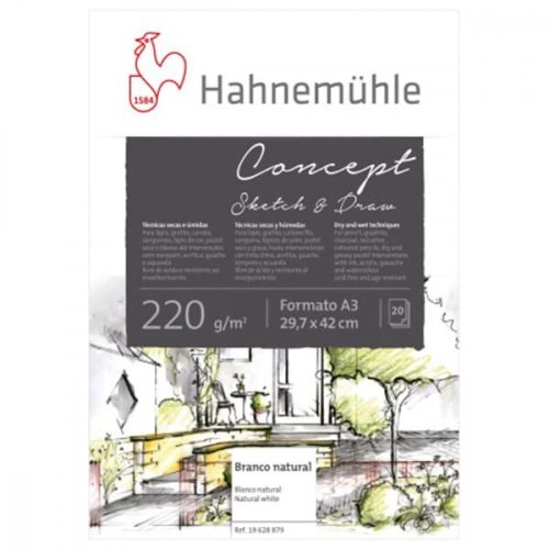 Rajz- és festőtömb, Hahnemühle, Concept, 220 g, 20 lap, A3