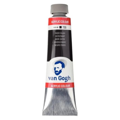 Talens Van Gogh akrilfesték 40ml, vasoxidfekete (Oxide Black) 735