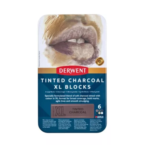Derwent XL Tinted Charcoal kréta készlet, 6 db-os