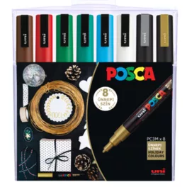   UNI POSCA PC-3M 8db-os "HOLIDAY" készlet (0,9-1,3mm) 
