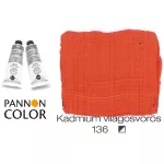 Pannoncolor akrilfesték, kadmium világos vörös 136/2, 38ml