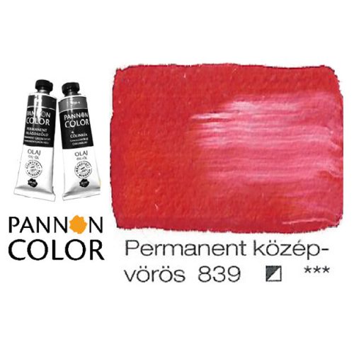 Pannoncolor olajfesték, permanent középvörös 839/1, 38ml **
