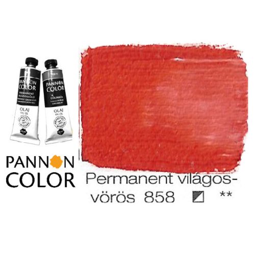 Pannoncolor olajfesték, permanent világosvörös 858/1, 38ml **