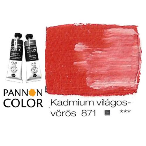 Pannoncolor olajfesték, kadmium világosvörös 871/4, 38ml *