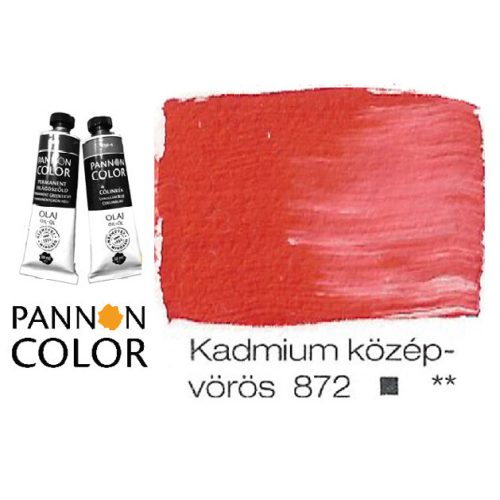 Pannoncolor olajfesték, kadmium középvörös 872/4, 38ml *