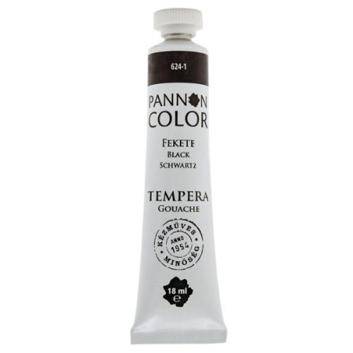 Pannoncolor tempera fekete, 18ml