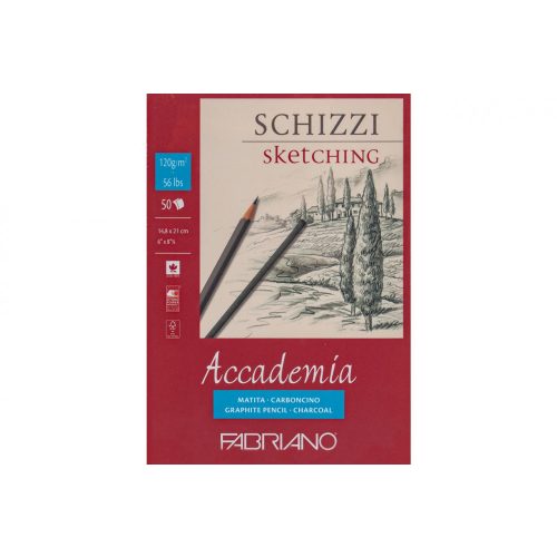 FABRIANO Accademia Schizzi / Sketching tömb 120g/m²-50lap, 14,8*21cm ragasztott ref.41121421