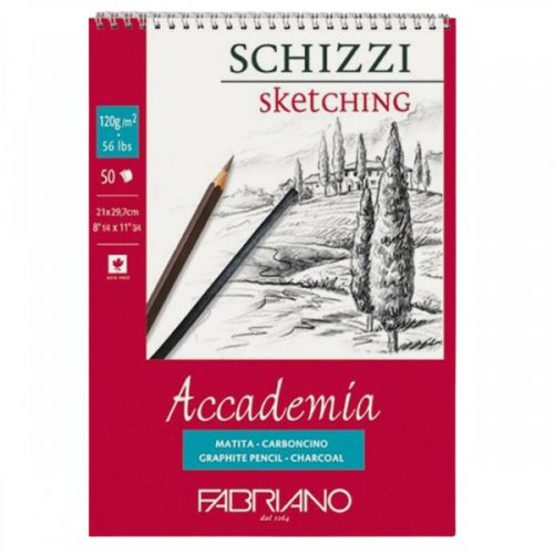 Fabriano Accademia Schizzi / Sketching tömb 120g-50lap, 21x29,7cm (spirálos) ref.44122129