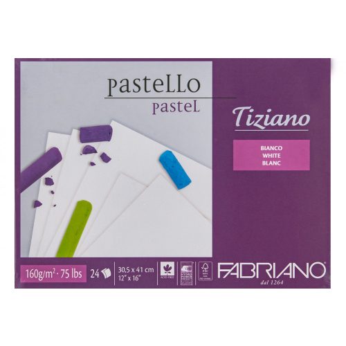 FABRIANO Tiziano tömb, pasztell fehér 160gr, 30,5*41cm/24lap 