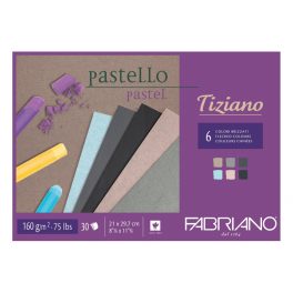   FABRIANO Tiziano tömb, pasztell cirmákos 5x6szín 160gr, A3/30lap