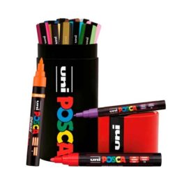 UNI POSCA dekormarker készlet 13db - fémdobozban