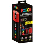 UNI POSCA dekormarker készlet 13db - fémdobozban