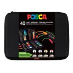 UNI POSCA vegyes dekormarker készlet 40db - cipzáras mappában