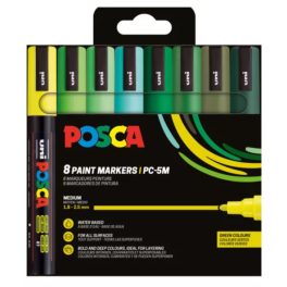 UNI POSCA 5M dekormarker készlet  8db - zöld színek