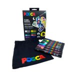 UNI POSCA 5M dekormarker készlet 8db - vászontáskával