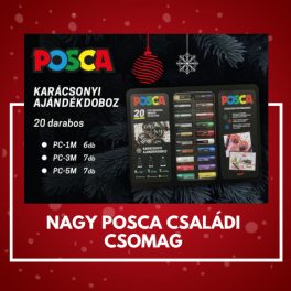   UNI POSCA 20db-os dekormarker készlet karácsonyi fém ajándékdobozban