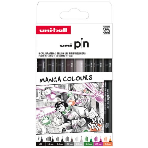 UNI PIN rajzmarker készlet Classic - 8 db Manga színek