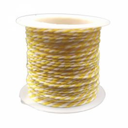 Pamutzsinór 1mm világossárga/fehér 10m/tekercs