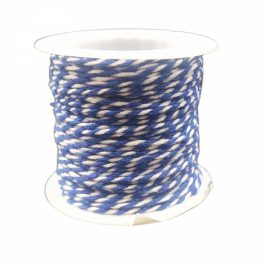 Pamutzsinór 1mm sötétkék/fehér 10m/tekercs