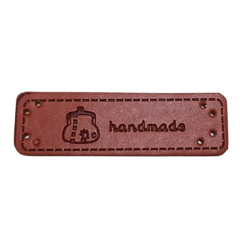 Címke "hand made" felirattal, pénztárca 5*1,5cm (bőr utánzat)