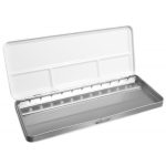 Fém tárolódoboz, 12 db 1/2 szilke akvarellfestékekhez