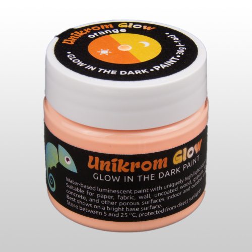 UnikromGlow foszforeszkáló, sötétben világító festék 30g, mandarin